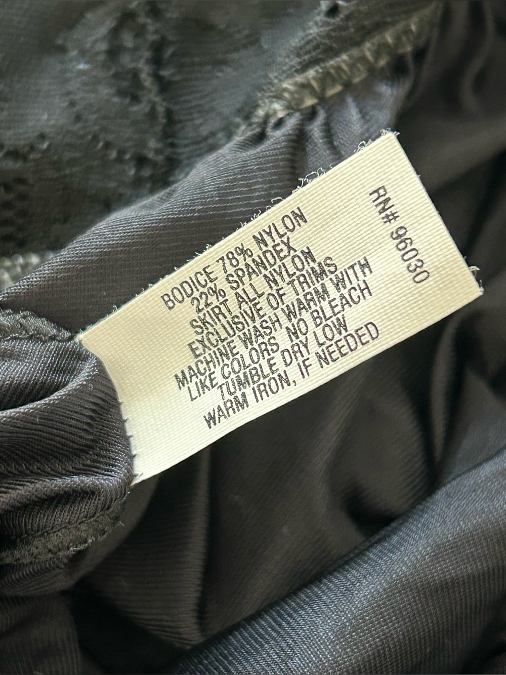Vintage Shadowline Long Nightgown Lace Bodice Empire Nylon Intimate Size M Black - Picture 9 of 9